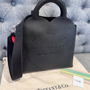 Tiffany & Co. Black Large Leather Women's Bag NWT